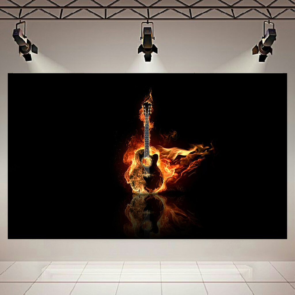 پوستر طرح گیتار مدل Guitar on Fire کد AR2050