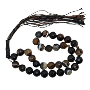 تسبیح نقره جات بافندگان مدل سنگ بابا قوری کد 33