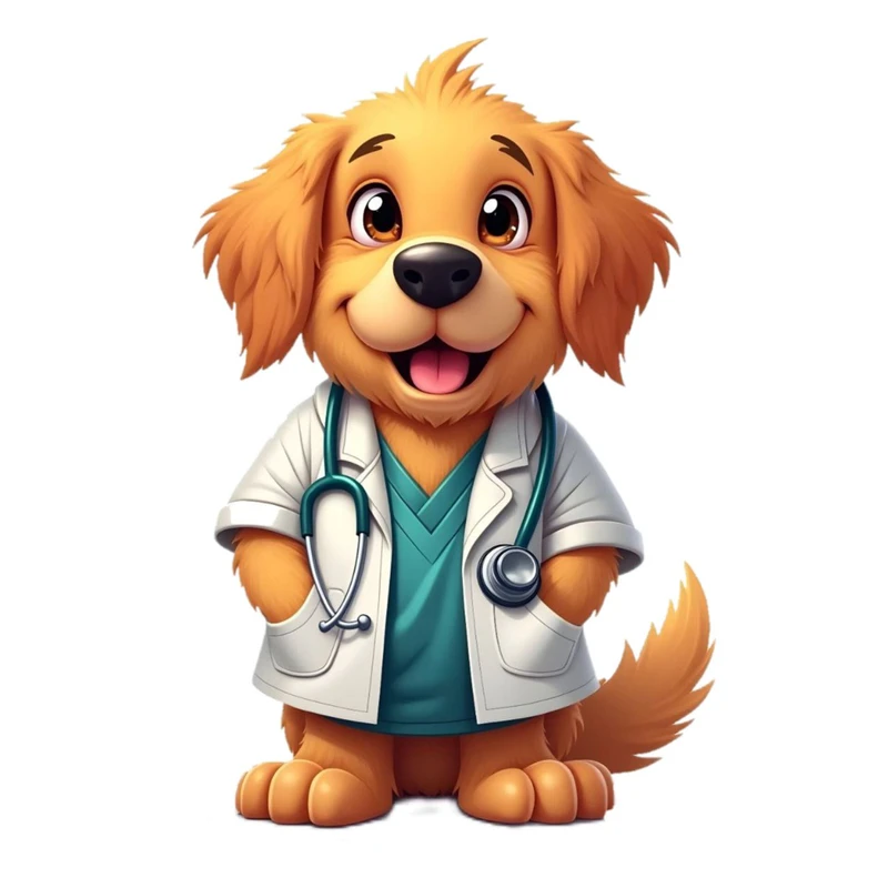 استیکر پارچه و لباس پاد آفرین مدل کارتونی سگ دکتر پزشک کد 2217