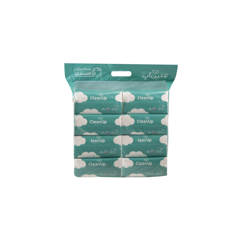 دستمال کاغذی 250 برگ  کلین آپ مدل اقتصادی ابر  بسته 8 عددی