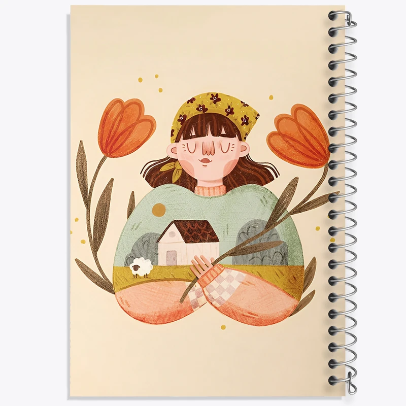 دفتر ژورنال نویسی 50 برگ خندالو مدل نقطه ای طرح دخترانه کد N5629