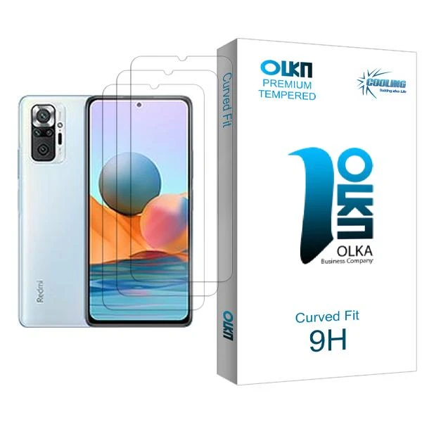 محافظ صفحه نمایش کولینگ مدل Olka Glass MIX003 مناسب برای گوشی موبایل شیائومی Redmi Note 10 Pro بسته سه عددی