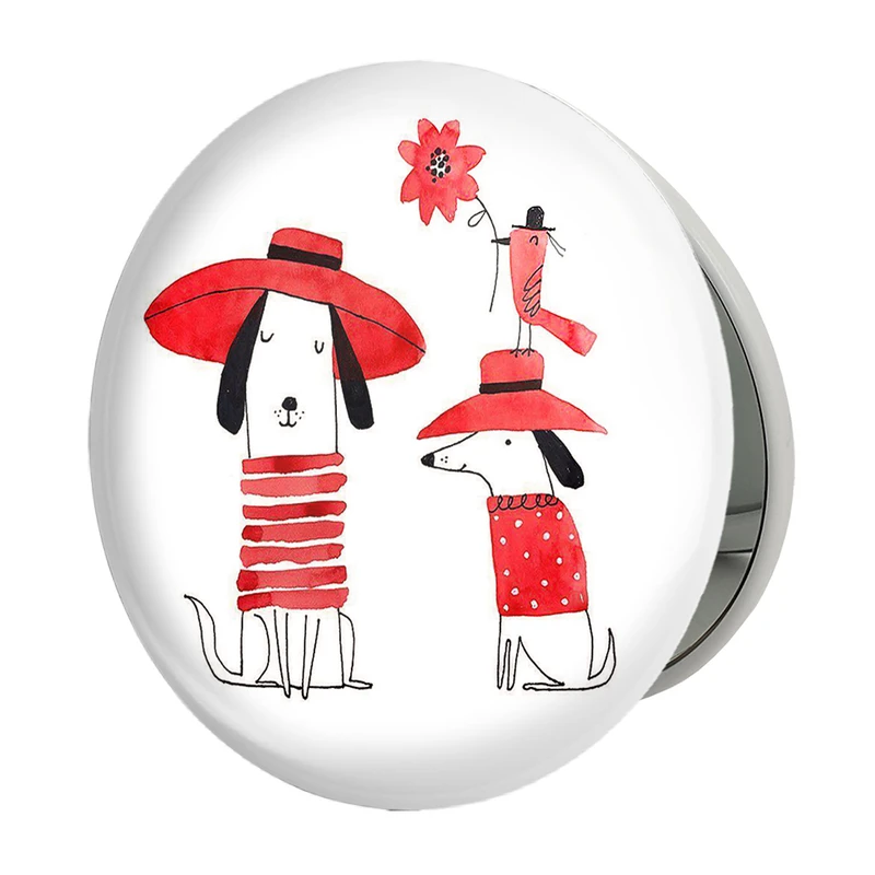 آینه جیبی خندالو طرح سگ مدل تاشو کد 5234 