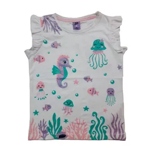 تی شرت آستین کوتاه دخترانه مدل دریا