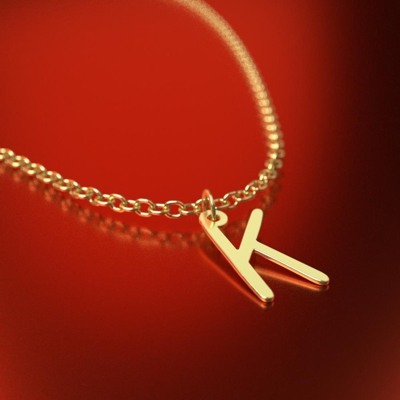 گردنبند طلا 18 عیار زنانه مدوپد مدل حرف K کد RNA17183