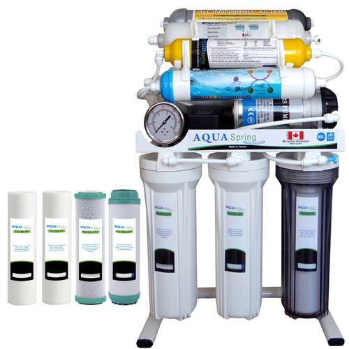 دستگاه تصفیه کننده آب آکوآ اسپرینگ مدل RO-NF7500 به همراه فیلتر تصفیه آب بسته 4 عددی