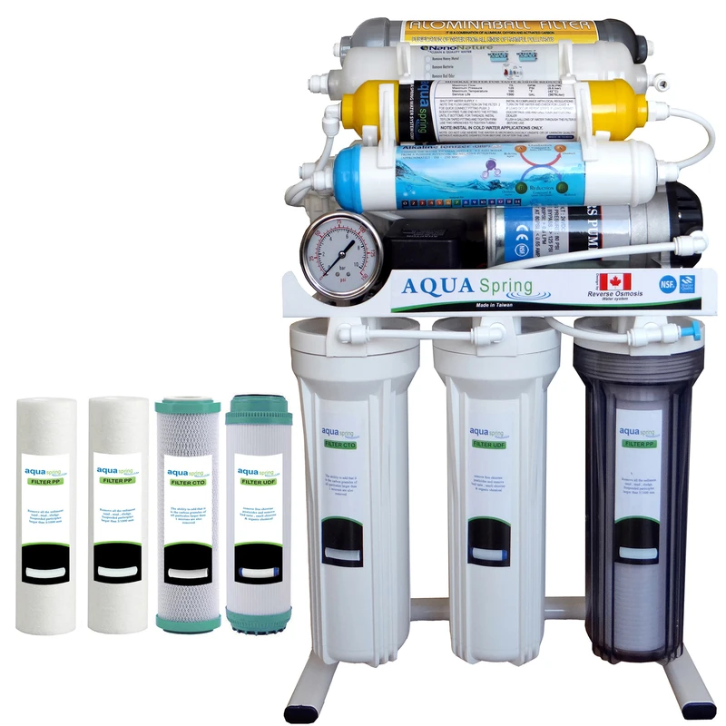 دستگاه تصفیه کننده آب آکوآ اسپرینگ مدل RO-NF7500 به همراه فیلتر تصفیه آب بسته 4 عددی