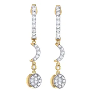 گوشواره طلا 18 عیار زنانه قیراط طرح ماه کد GH6128