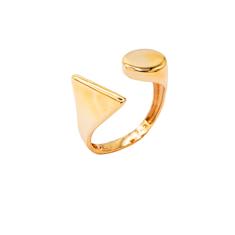 انگشتر طلا 18 عیار زنانه الی گالری مدل بیضی و خط