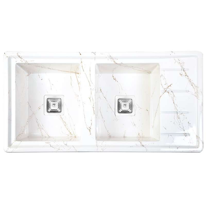 سینک ظرفشویی گرانیت توکار دو لگنه مدل 100SRT سینک ظرفشویی گرانیت توکار دو لگنه مدل 100SRT