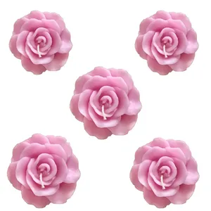 شمع شناور مدل گل رز بسته 5 عددی