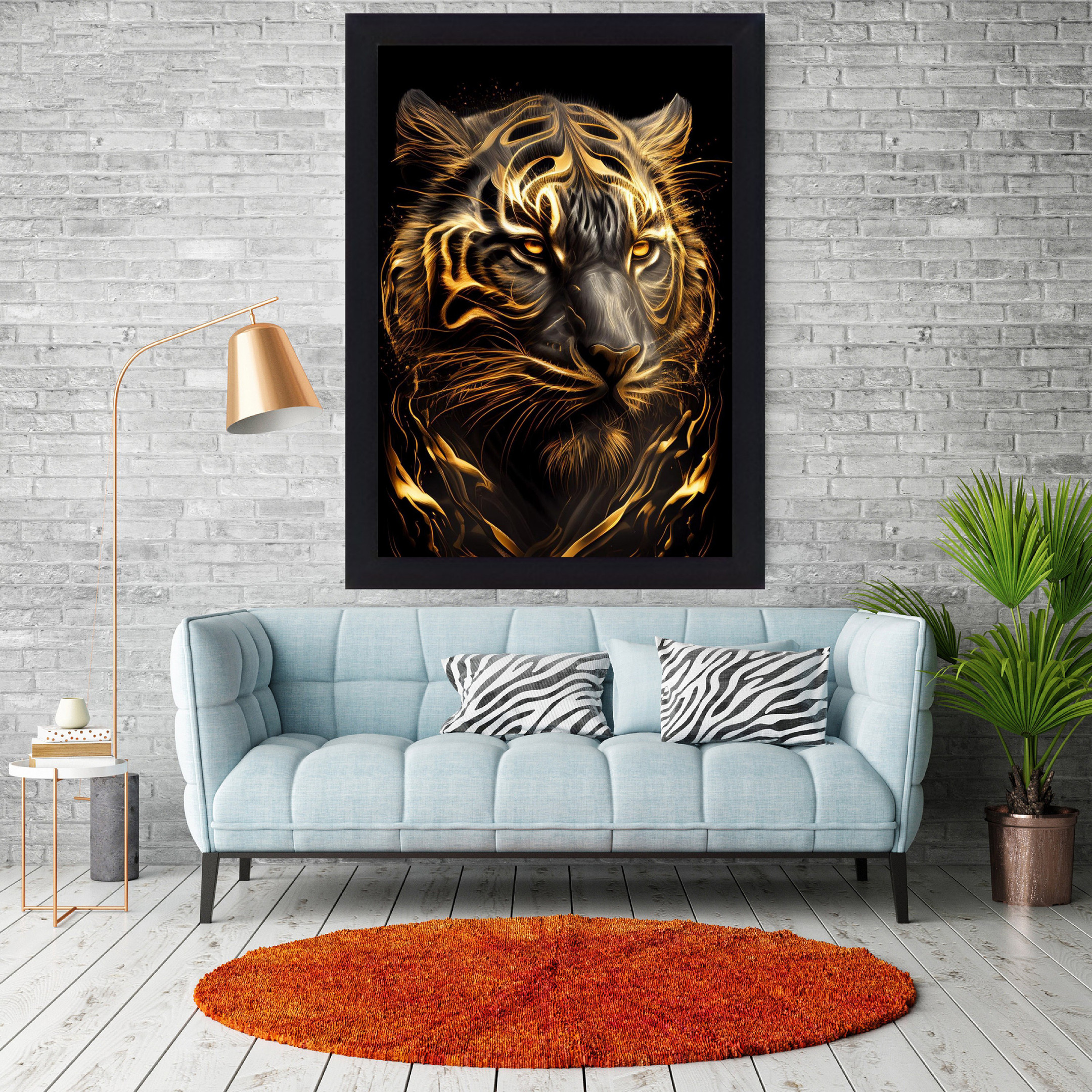 تابلو نوری گیم دکور طرح ببر آتشین مدل tiger05 تابلو نوری گیم دکور طرح ببر آتشین مدل tiger05
