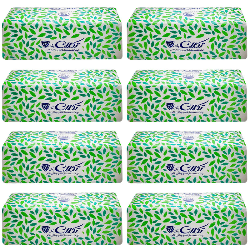 دستمال کاغذی 150 برگ تکلان پاک مدل بهار بسته 8 عددی