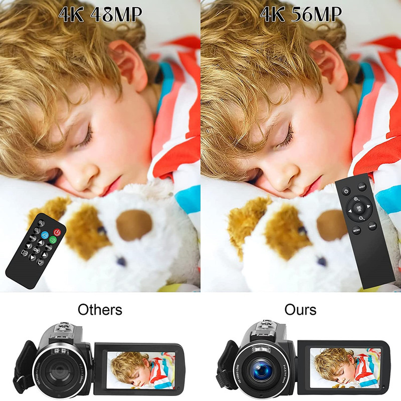 دوربین فیلم برداری کمری مدل 4k UHD 56MP with Night Vision WiFi 18X