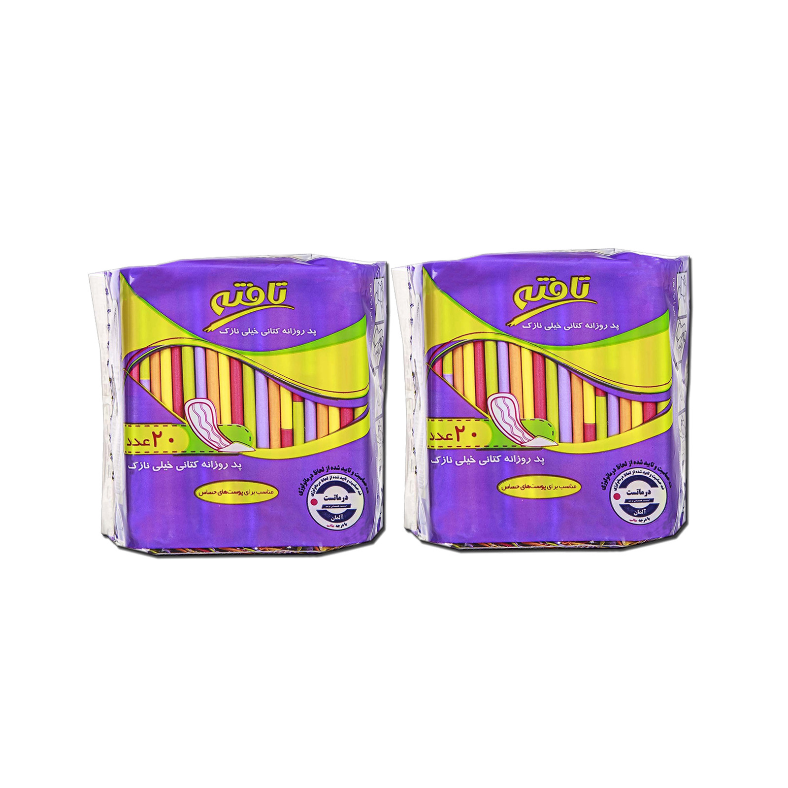 پد روزانه تافته مدل ultra thin مجموعه 2 عددی پد روزانه تافته مدل ultra thin مجموعه 2 عددی