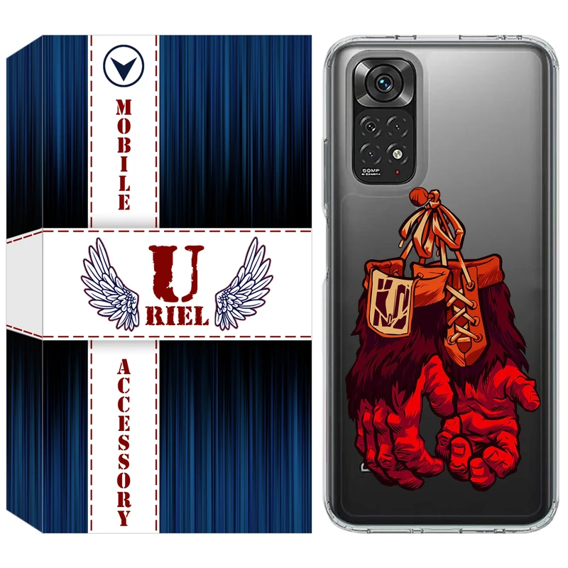 کاور یوریل مدل Clear کد 77 طرح دستکش مناسب برای گوشی موبایل شیائومی Redmi Note 11 4G / Note 11S