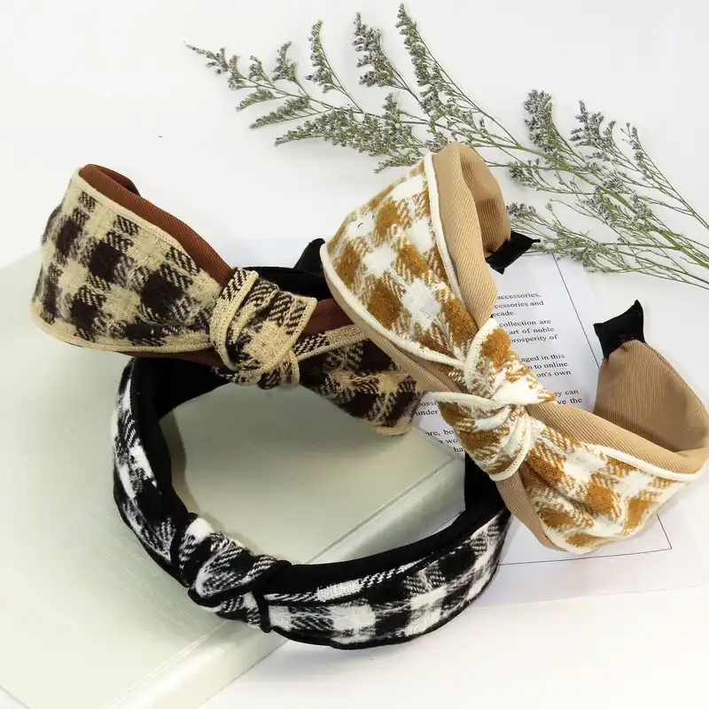 تل مو زنانه مدل چهار خانه موهر کد G_Lnd_446