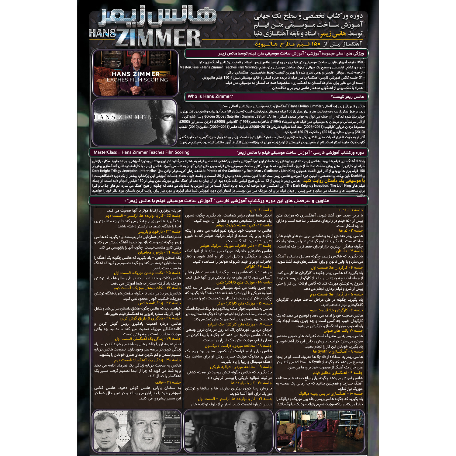 نرم افزار آموزش صفر تا صد ساخت موسیقی متن و آهنگسازی فیلم توسط هانس زیمر نشر صفر تا صد
