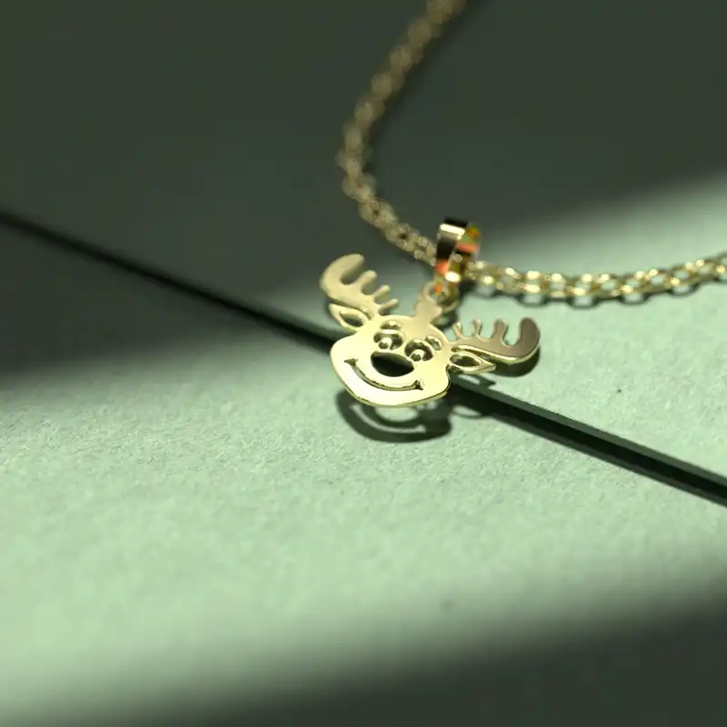 گردنبند طلا 18 عیار زنانه مدوپد مدل گوزن کد V1045