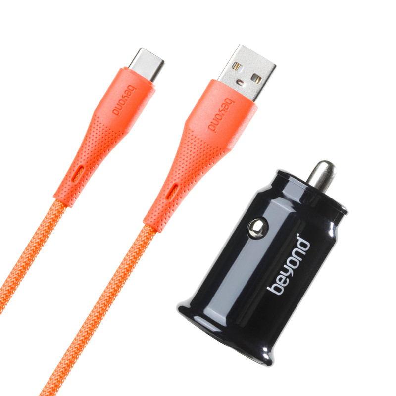 شارژر فندکی 15 وات 2 پورت بیاند مدل BA-171 به همراه کابل USB-C