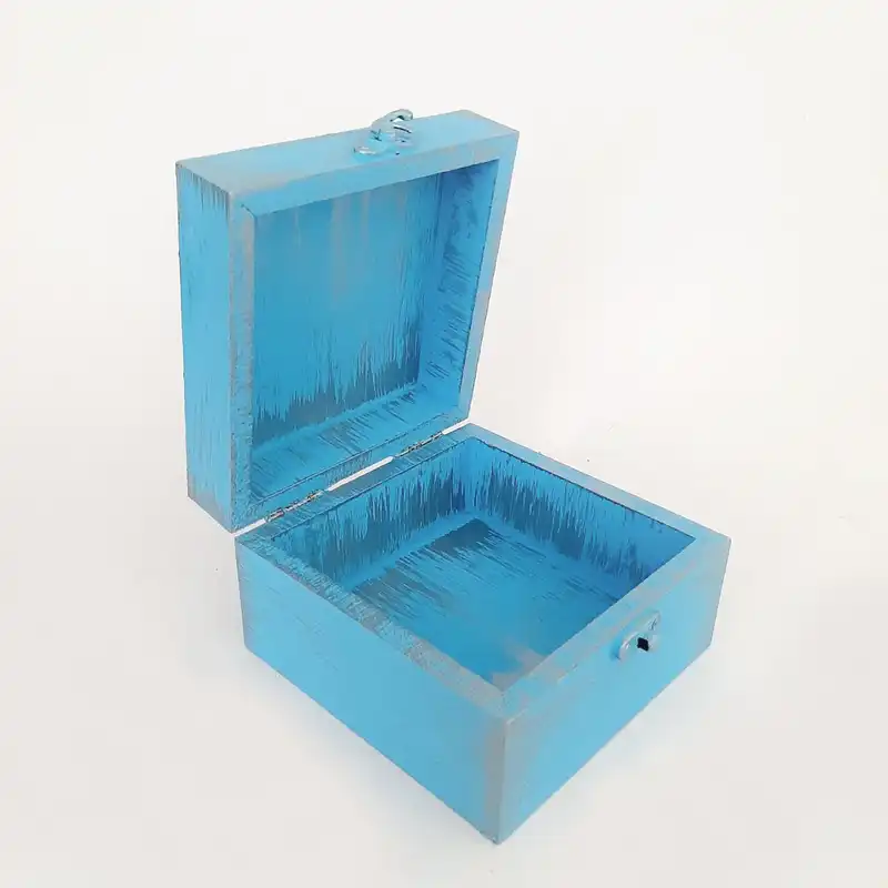 جعبه هدیه چوبی مدل هنری طرح کاشی کد SB41