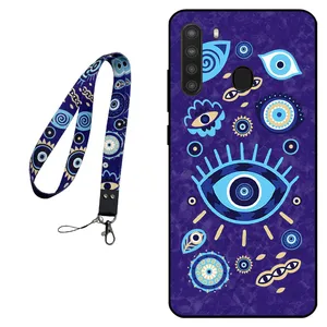 Megafone Devil Eye 0023 Cover For Samsung Galaxy A21 Mobile Neckband