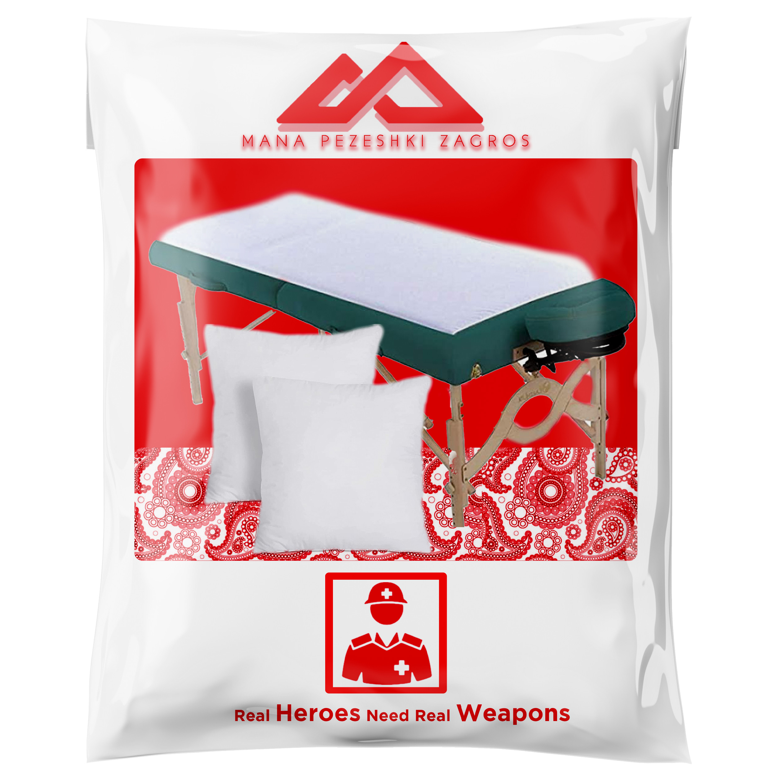 سرویس ملحفه یکبار مصرف مانا پزشکی زاگرس مدل MPZ002 یک نفره دو تکه