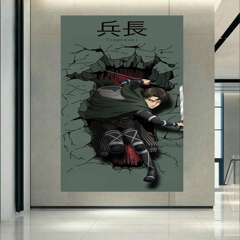 تابلو بوم طرح انیمه Attack on Titan مدل Levi Ackerman کد AR2517