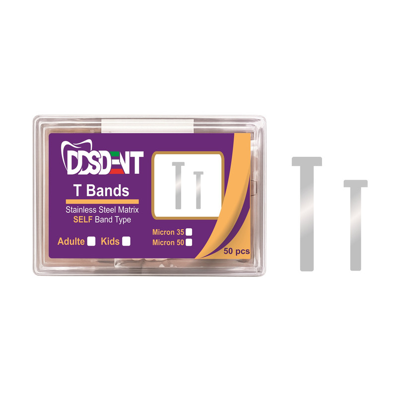نوار ماتریکس دندانپزشکی دی دی اس دنت مدل T-BAND بسته 50 عددی
