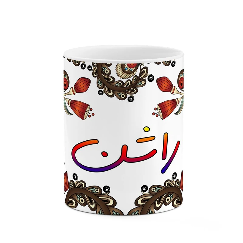 ماگ کاکتی مدل اسم راشن طرح سنتی گل و بته کد mgh45151