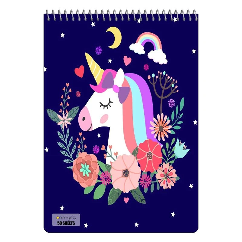 دفتر نقاشی 50 برگ سیمی کارنیکا طرح یونیکورن Unicorn کد 63250