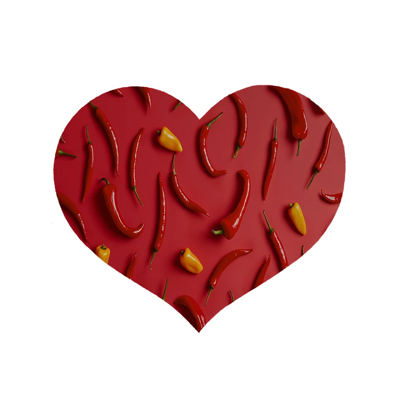 پادری مدل قلب طرح فلفل کد 8530 سایز 90 × 90 سانتی متر