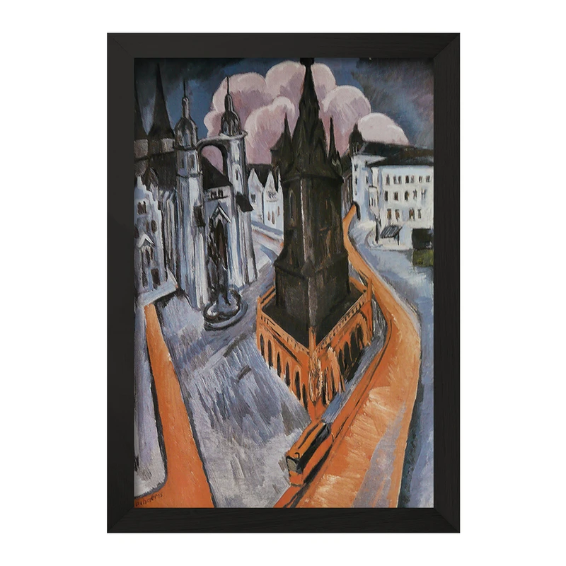 تابلو خندالو مدل نقاشی برج سرخ در هاله اثر ارنست لودویگ کیرشنر کد F12364