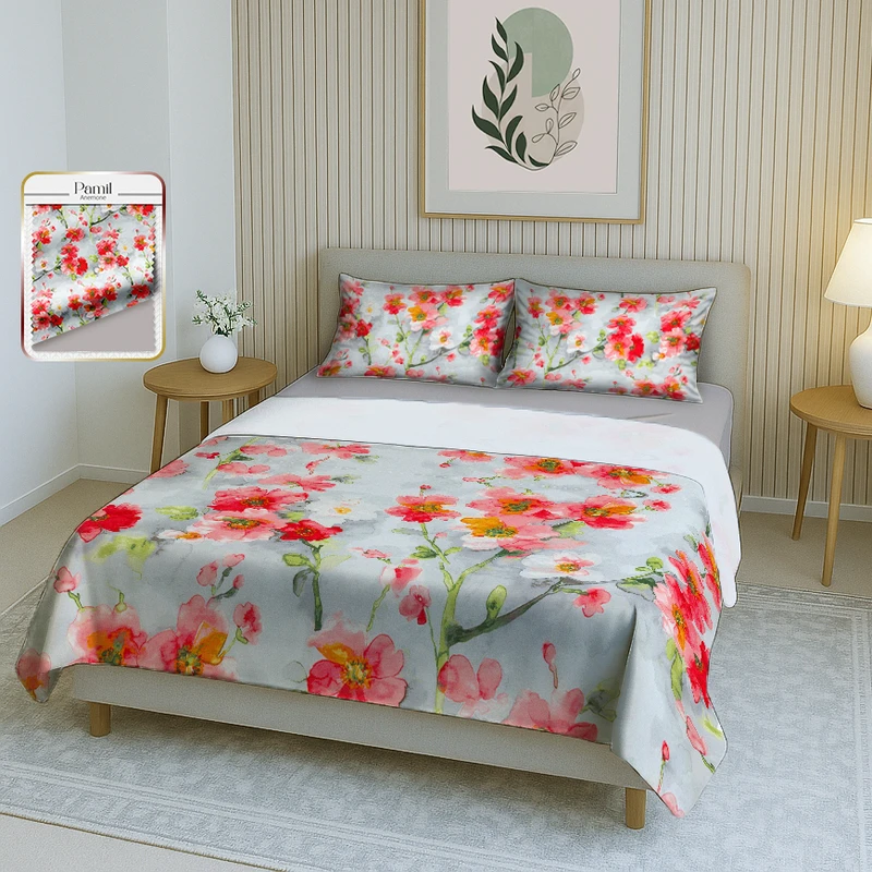 سرویس ملحفه دو نفره 4 تکه پامیل مدل RH698SQ