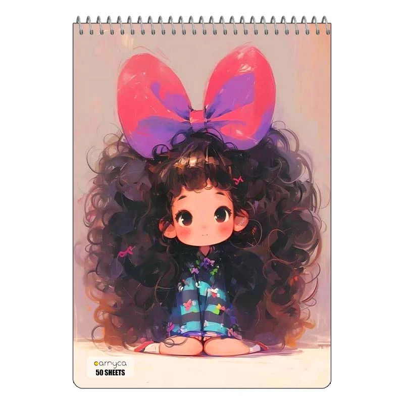دفتر نقاشی 50 برگ سیمی کارنیکا طرح دخترانه کیوت Girly Cute کد 58152