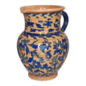 پارچ سفالی مدل نقاشی زیر لعابی کد P002