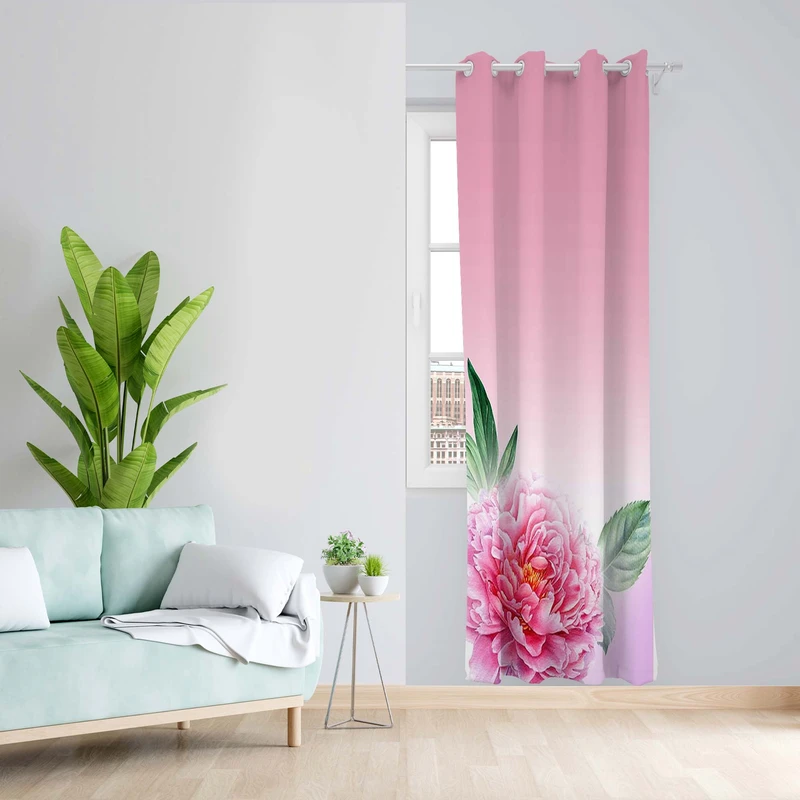 پرده طرح گل مدل مخمل پانچی کد 5346L z سایز 140x200 سانتی متر