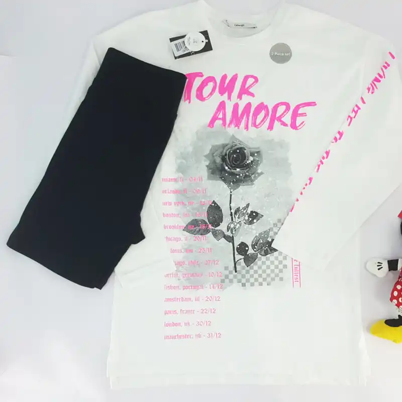 ست تی شرت و شلوارک دخترانه جورج مدل ros-02