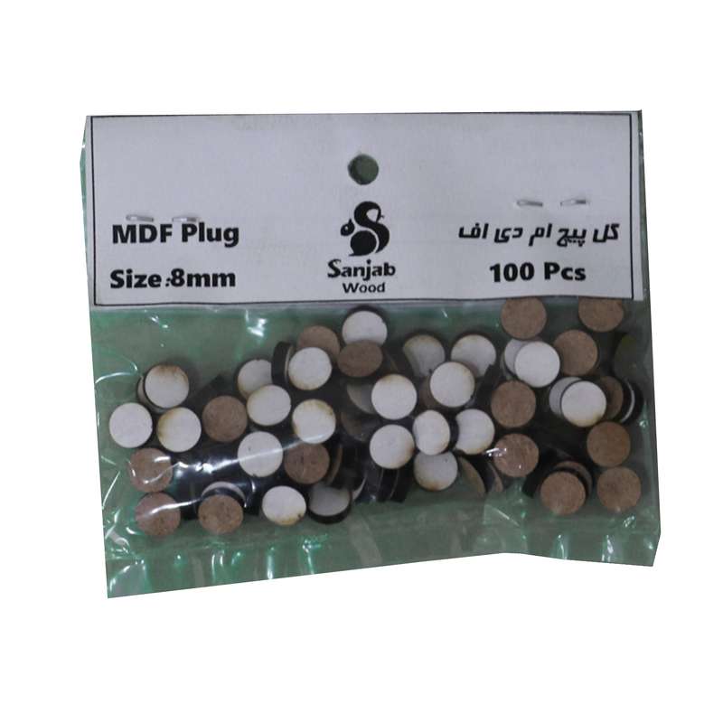گل پیچ  سنجاب وود مدل MDF Plug 8 mm بسته 100 عددی