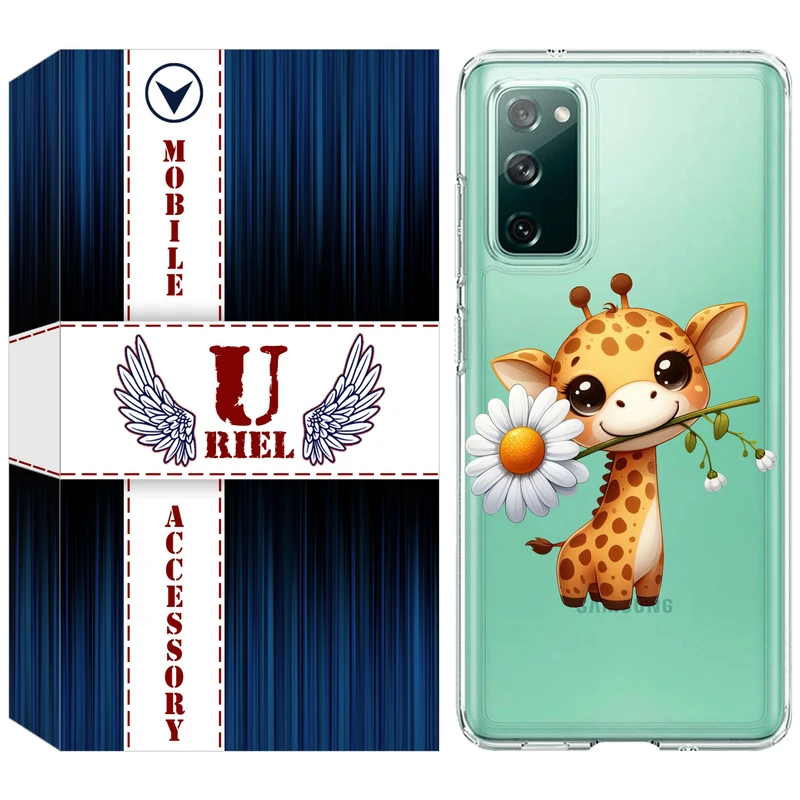 کاور یوریل قاب مدل Clear کد 38 طرح زرافه مناسب برای گوشی موبایل سامسونگ Galaxy S20 FE