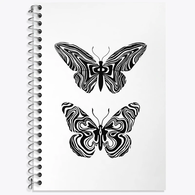 دفتر زبان 50 برگ خندالو مدل دو خط طرح پروانه کد N3226