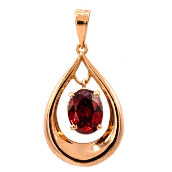 آویز گردنبند طلا 18 عیار زنانه الی گالری مدل اشک و سنگ