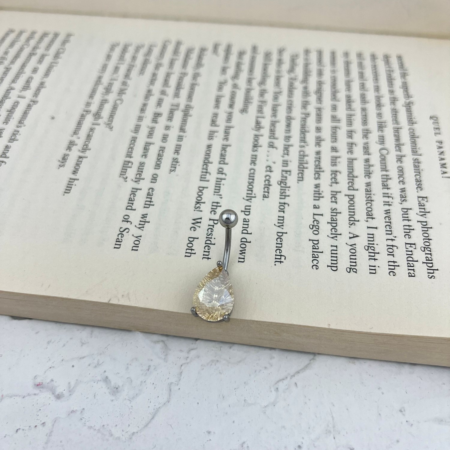 پیرسینگ ناف زنانه مدل اشک کد P4630