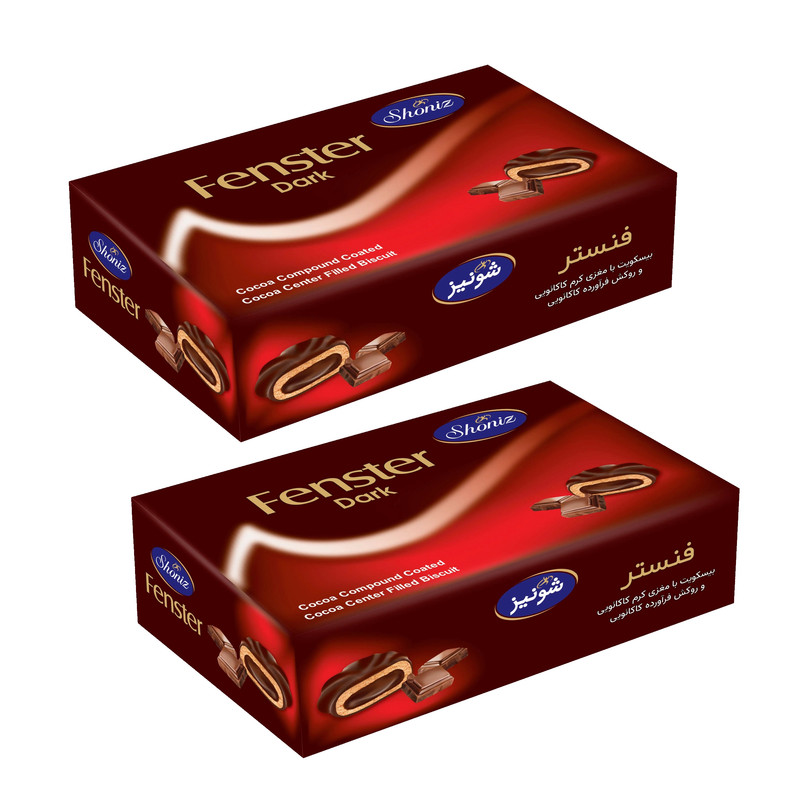 بیسکویت با مغز و روکش شکلاتی فنستر شونیز بسته 2 عددی