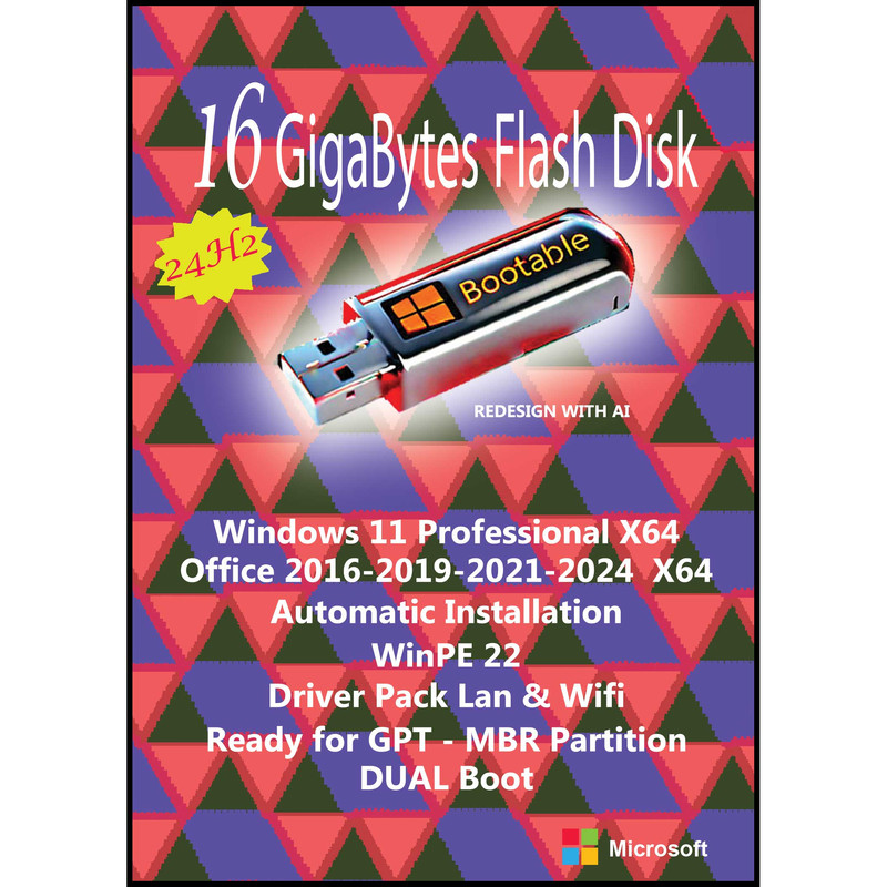 سیستم عامل Windows 11 24H2 2024 Pro X64 - Driver Pack Lan & Wifi نشر مایکروسافت