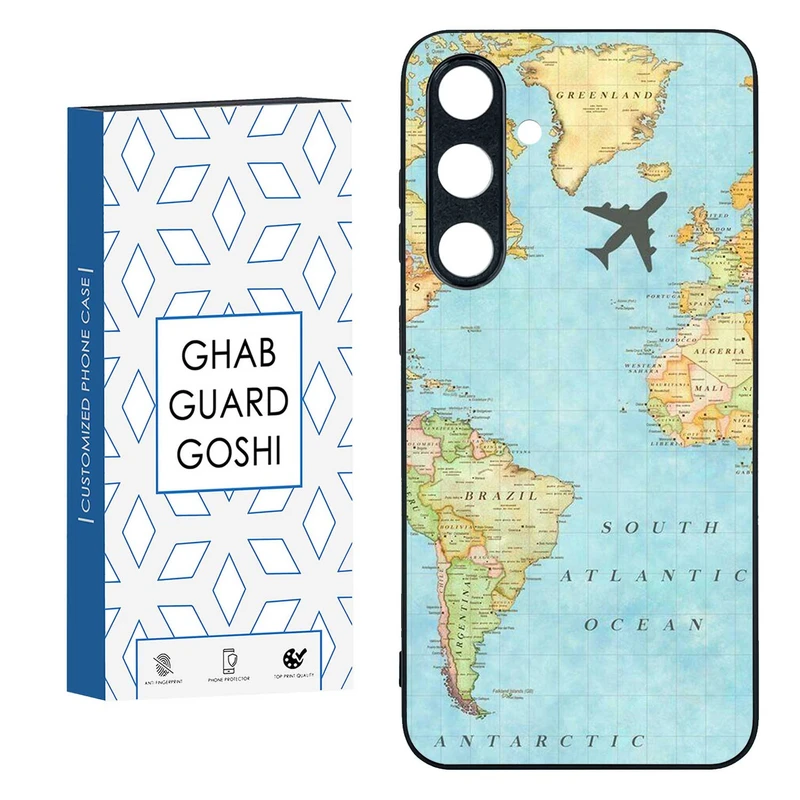 کاور قاب گارد گوشی طرح نقشه جهان کد TPU-057 مناسب برای گوشی موبایل سامسونگ  GALAXY S24 FE  