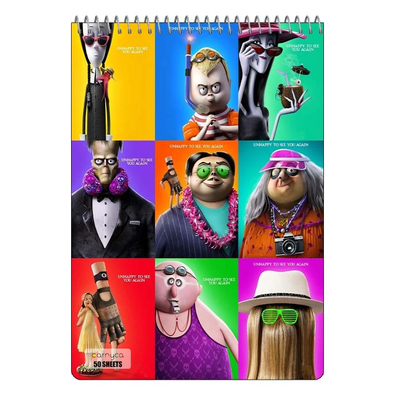 دفتر نقاشی 50 برگ سیمی کارنیکا طرح خانواده آدامز The Addams Family کد 71144