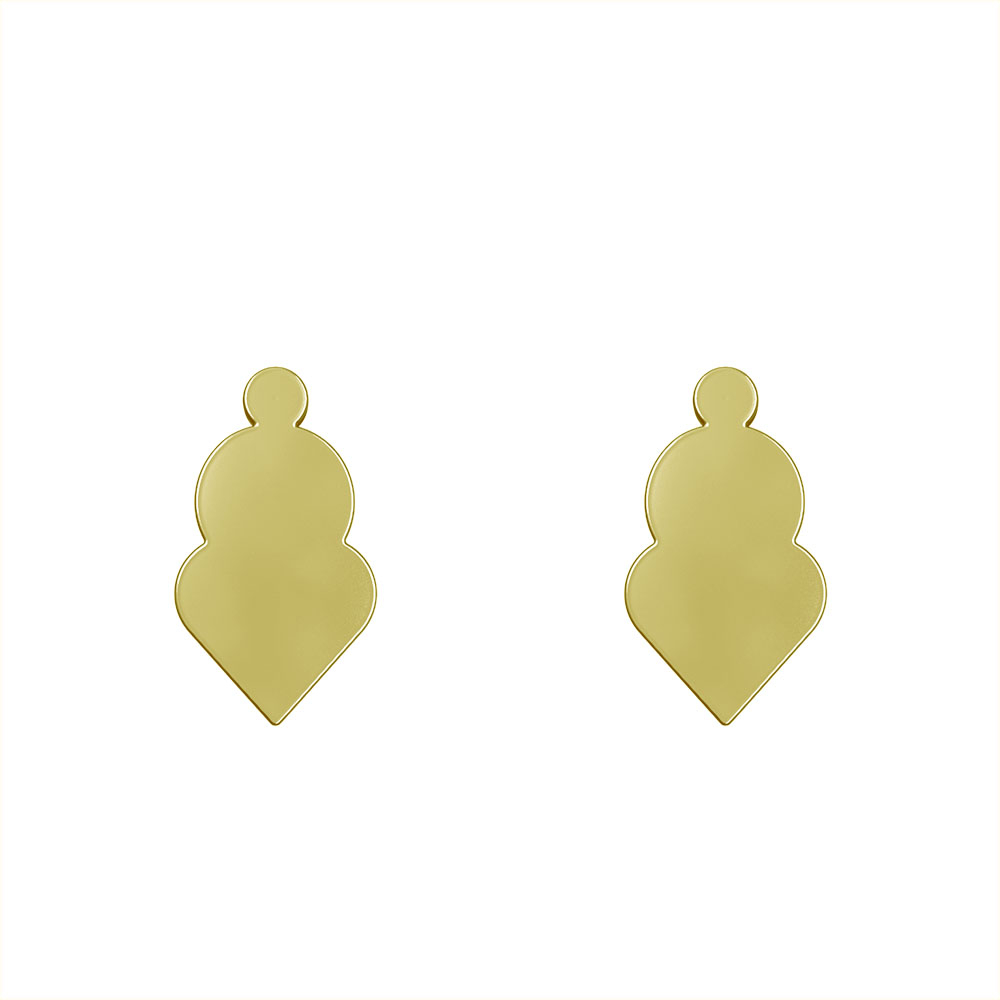 گوشواره طلا 18 عیار زنانه مدوپد مدل هندسی کد GA1-10109