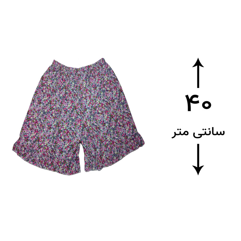 ست تاپ و شلوارک زنانه مدل گل گلی 04 رنگ صورتی