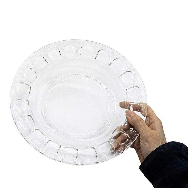 بشقاب خورش خوری شیشه و بلور اصفهان مدل گلایل کد 522 بسته 6 عددی